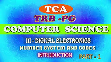 PG-TRB:2019-20, Computer Science, Unit -3, Digital Electronics, Part -1