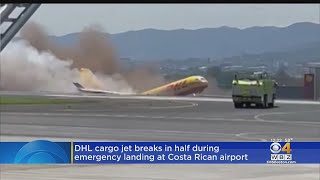 DHL Cargo Jet Breaks In Half During Emergency Landing At Costa Rican Airport