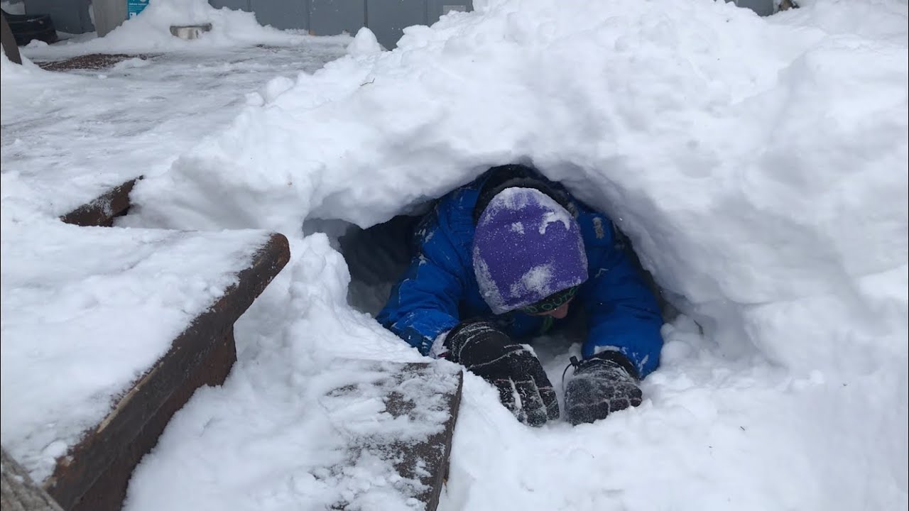 Snow tunnels - YouTube