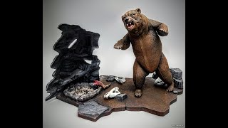 Cave Bear Saber Tooth Tiger 1/13 Scale Model Figure Kit Build How To Assemble Paint Dry Brush Wash