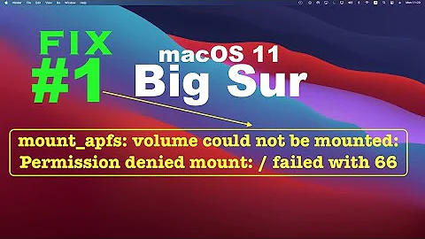 MacOS 11 Fix #1 (How do I fixed this mount_apfs: volume could not be mounted: Permission denied)