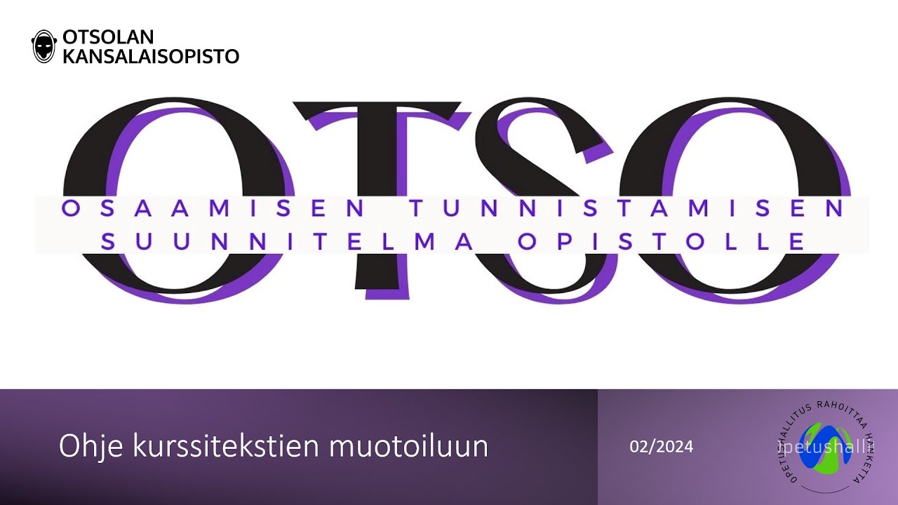 Näin muotoilet kurssitekstin osaamisperusteiseksi