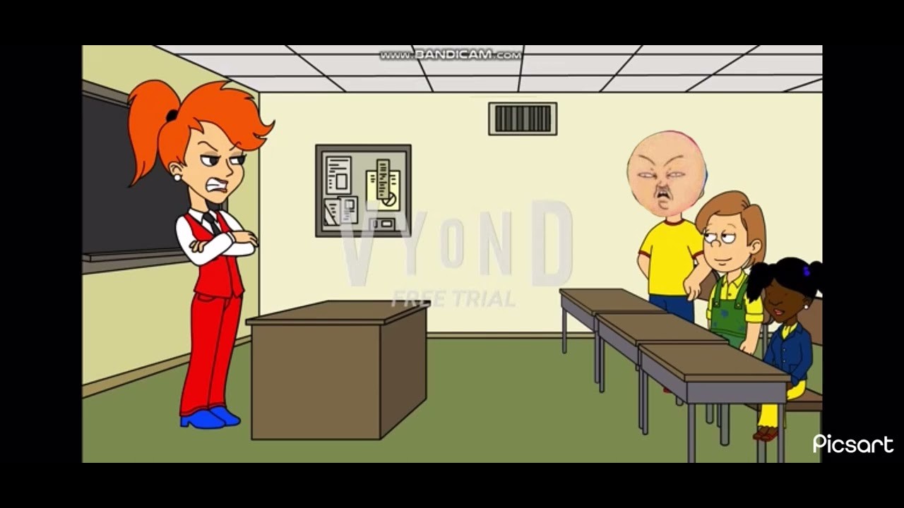 Caillou poops on his crazy teacher - YouTube