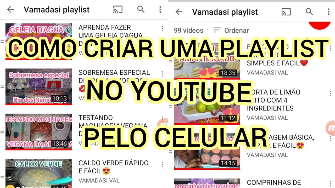 COMO CRIAR UMA PLAYLIST NO YOUTUBE PELO CELULAR - YouTube
