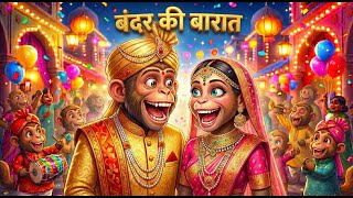Bandar Ki Barat | बंदर की बारात | Kids Hindi Rhyme | Hindi Cartoon Video