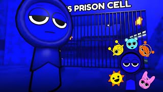 BLUE,SKY,SIMON, PINK , ORENGE SPRUNKI PLAYING IN BLUE SPRUNKI'S PRISON RUN OBBY ROBLOX 
