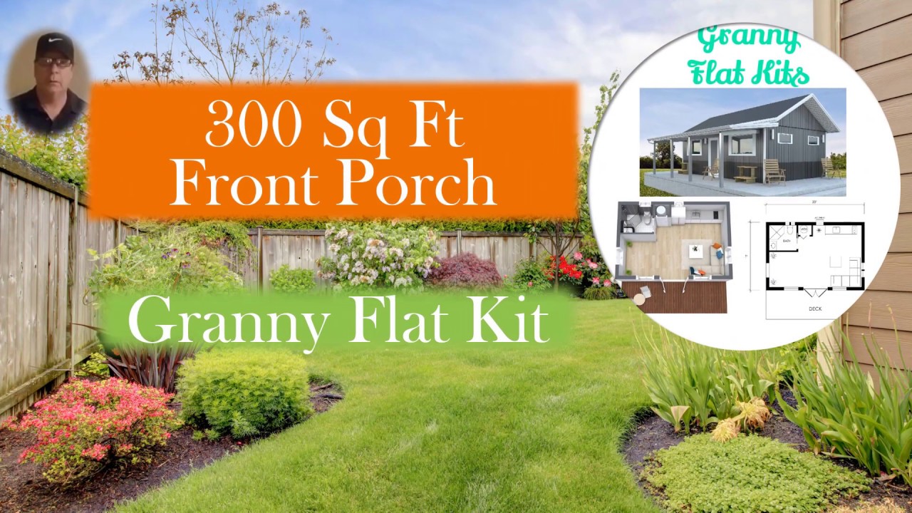 Backyard Tiny Home Kit: 300 Square Foot Granny Flat Kit Accessory Dwelling Unit Kit with Front Porch