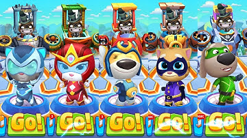 Talking Tom Hero Dash - Discover all the heroes - Complete walkthrough - All BOSSES - Gameplay