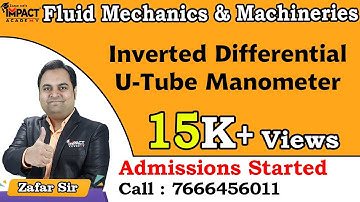 Inverted Differential U-Tube Manometer | Fluid Mechanics & Machineries #engineering #gateexam2026