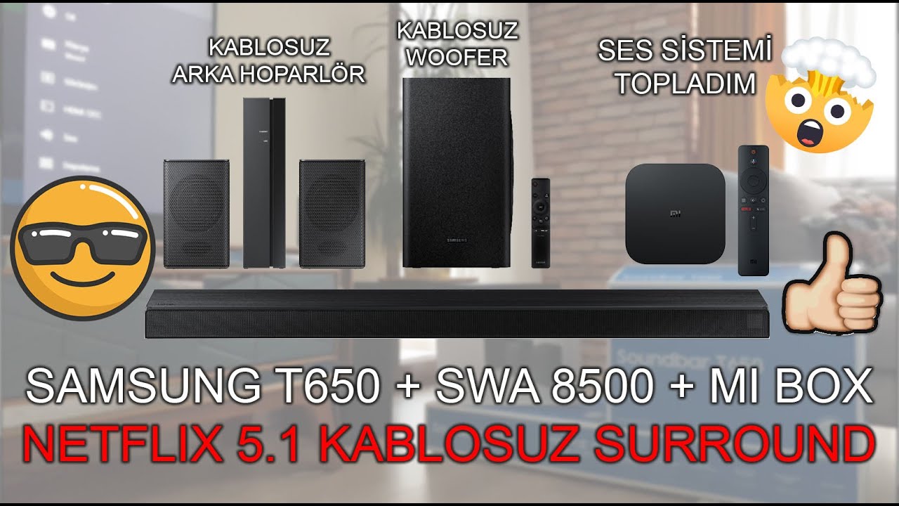 netflix - amazon kablosuz 5.1 ses sistemi 😎 samsung soundbar SWA 8500 -  YouTube