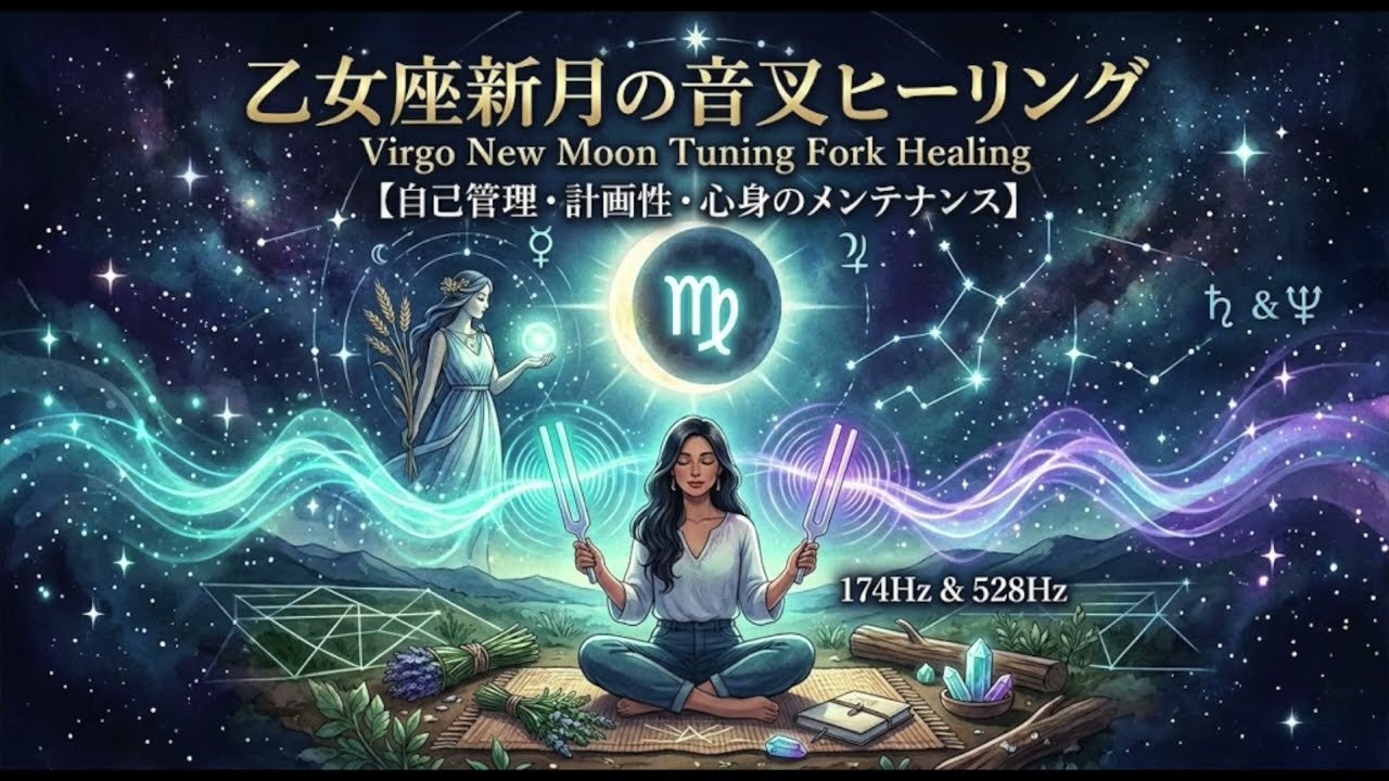 乙女座新月の音叉ヒーリング - YouTube