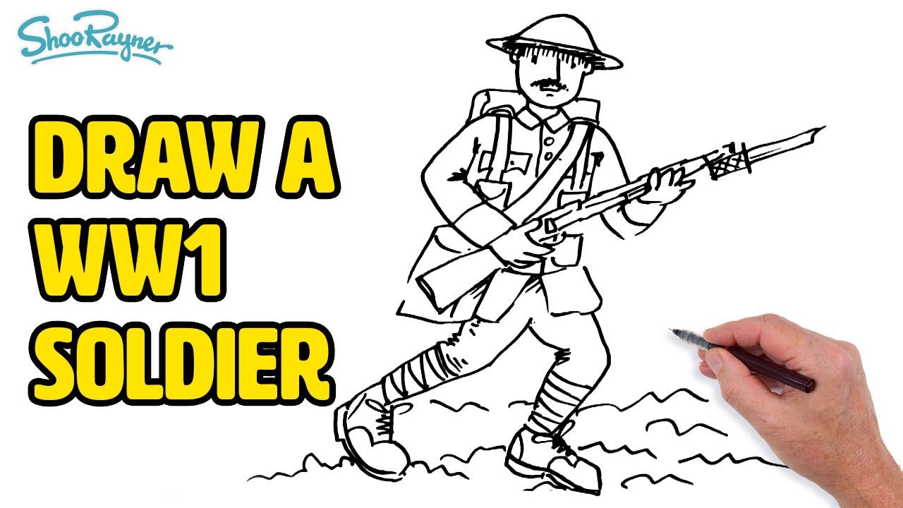 How to draw a WW1 British Soldier - YouTube