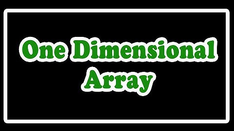 ONE DIMENSIONAL ARRAY WITH SAMPLES