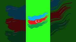 ABSTRACT AZERBAIJAN FLAG Green Blue Screen Corner Chroma Key Animation No Copyright National Anthem