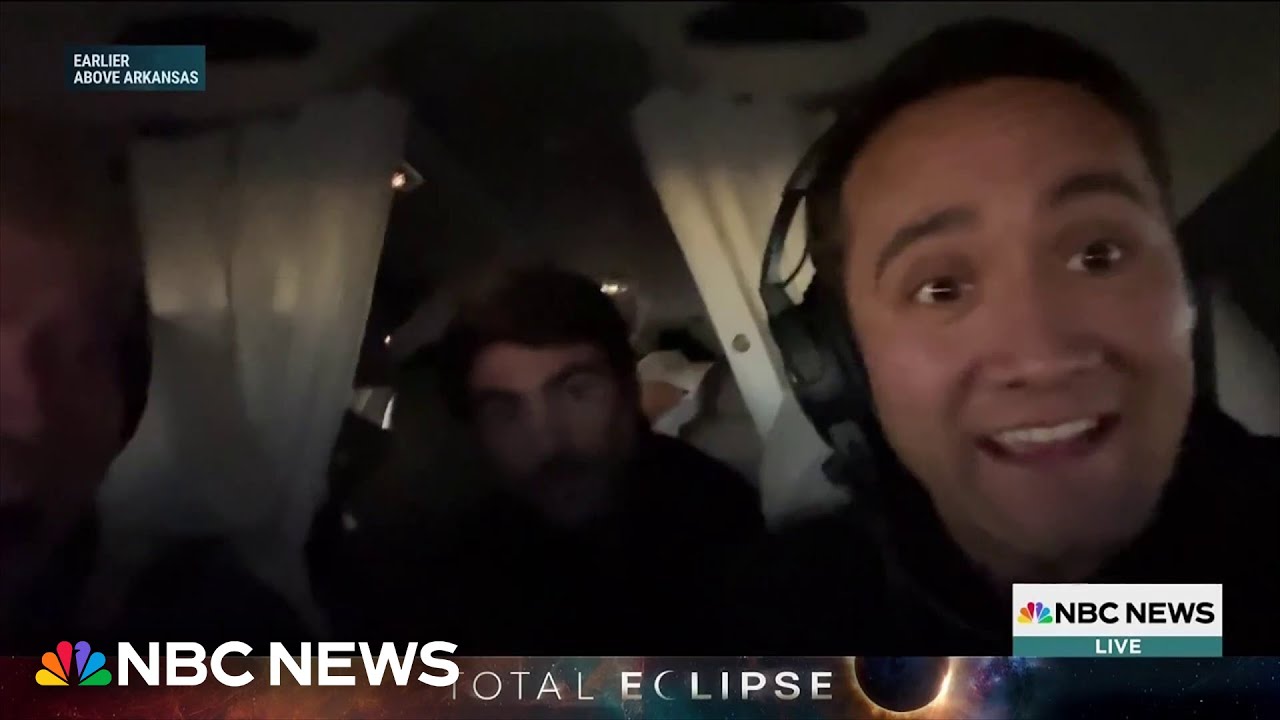 Gadi Schwartz reports on eclipse totality from plane above Arkansas