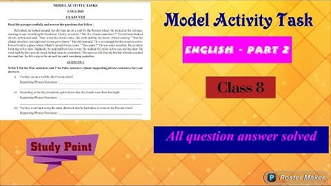 Class 8 ||| Model Activity Task ||| English || Part 2|| Study Point