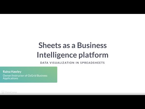 Spreadsheets Tutorial : Sheets as a Business Intelligence platform