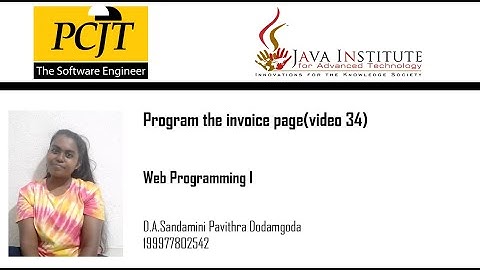 Program the invoice page (video 34)