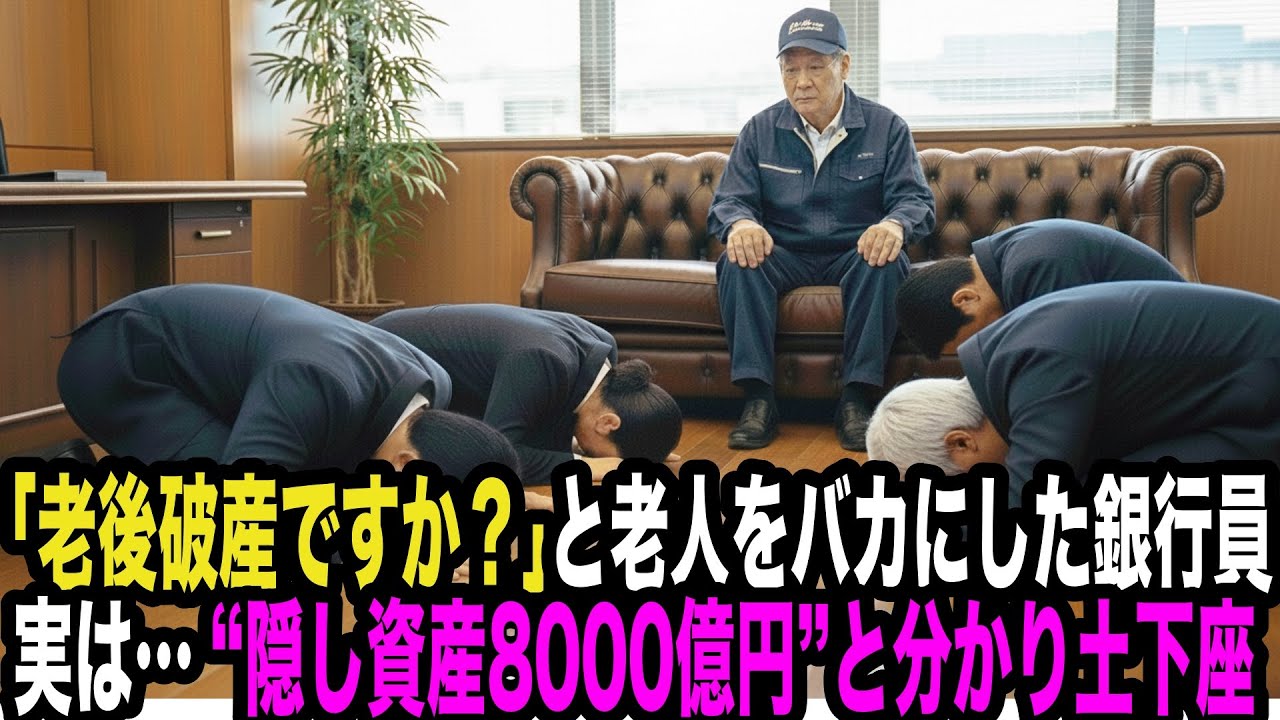 【年金6万円】「老後破産ですね」とお爺さんを笑った銀行員→実は隠し資産8000億円と知り土下座して・・・