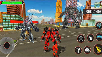 Red Bumblebee Tornado Robot Car Transformation Games 2021: Car Robot Tornado Game - Android Gameplay