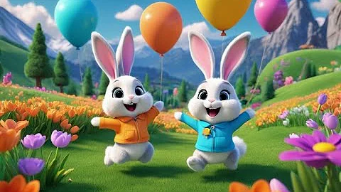 Five Little Bunnies Jumping on the Ground | Fun Bunny Counting Song for Kids |   Numbers and Actions