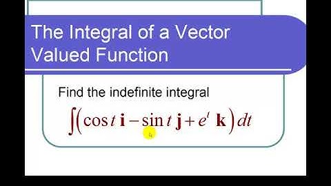 Finding the Definite Integral of a Vector Valued Function