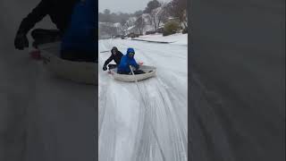 Road Sledding In NC #shorts #snow #sledding