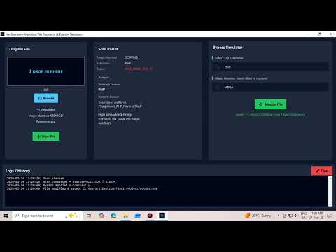 HexSentinel - Malicious File Detection Tool | Magic Number Analysis | Bypass Simulation (Python)