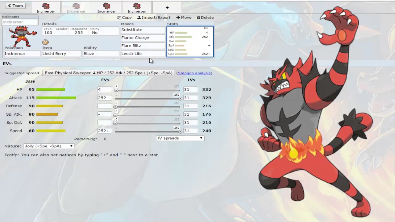 Incineroar Moveset - Pokemon Sun & Moon - YouTube