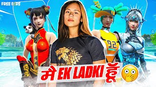 Free Fire but Gameplay with Female Character Only in Solo Vs Squad 🔥 Tonde Girl Gamer 😁