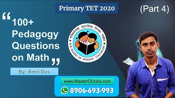 100 Math Pedagogy Questions (Part 4) For WB Primary TET 2020 | Master Of Jobs