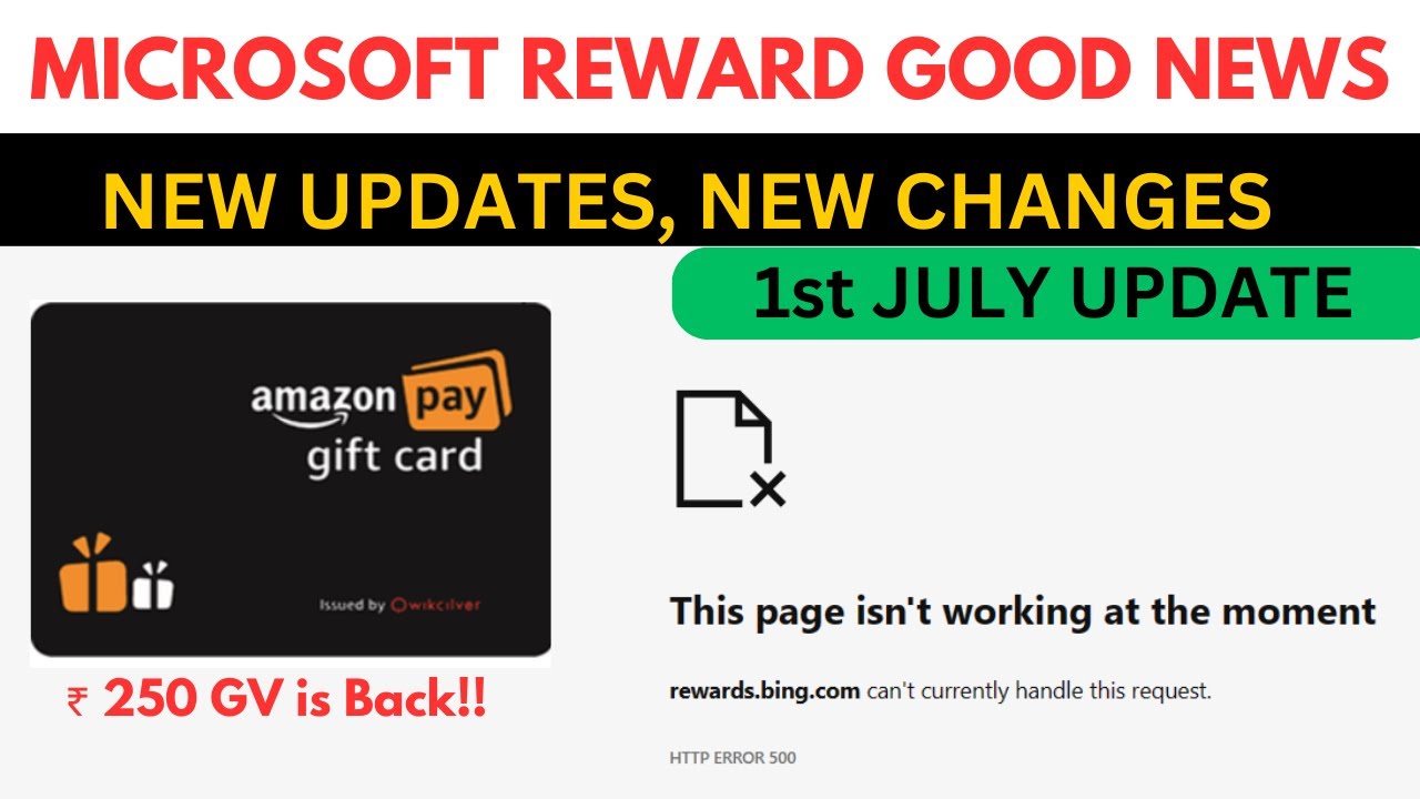 Microsoft Reward New Changes😯😯250 Gift Card Return!!😍😍 YouTube