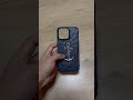 Тёмно-синий кожаный чехол с большим якорем Mobcase 1809 для iPhone 14 Pro Max