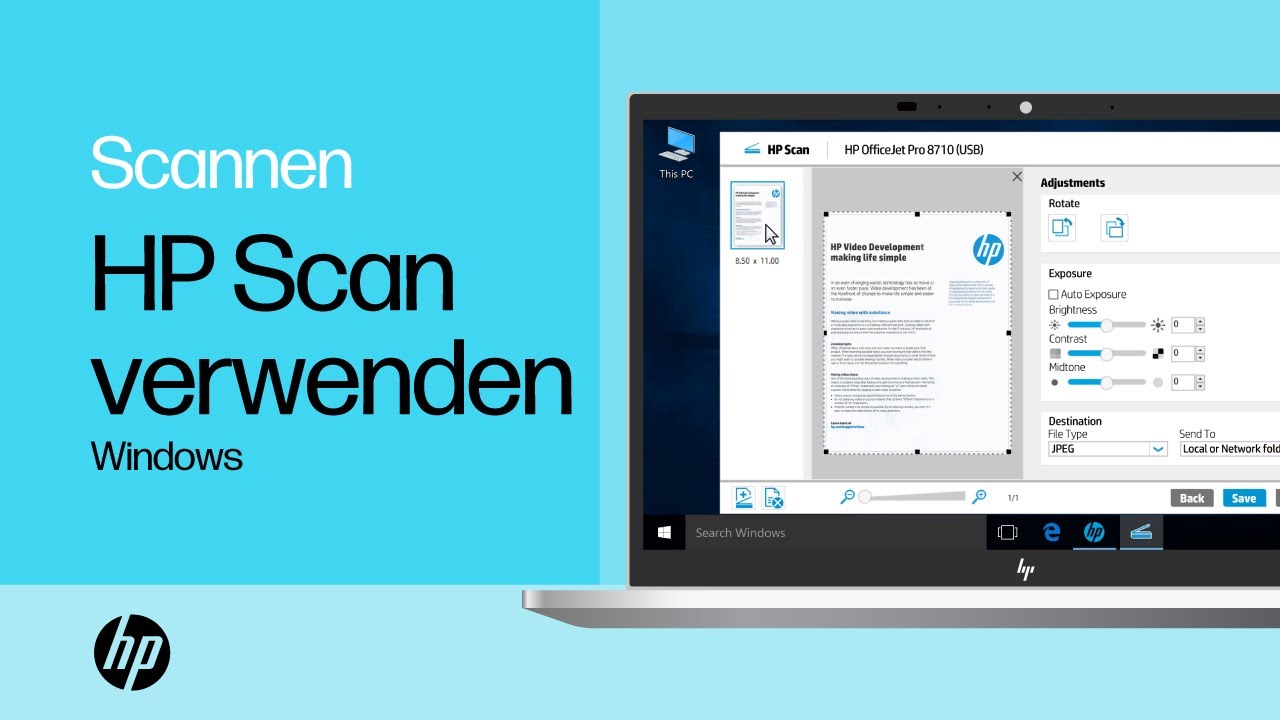 Scannen Von Einem Hp Drucker Unter Windows Mit Hp Scan Youtube