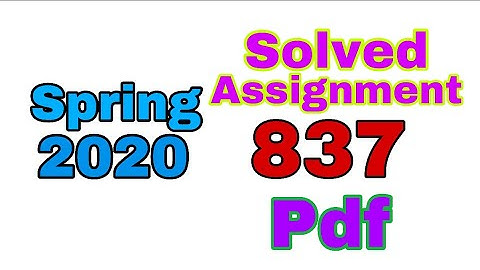 AIOU Assignment Code 837 Solved In Pdf Spring 2020 | M.ed Educational Research 837