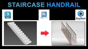 How to create a Staircase Handrail: 3ds Max, Railclone, and KeyShot Tutorial |fastest,easiest method