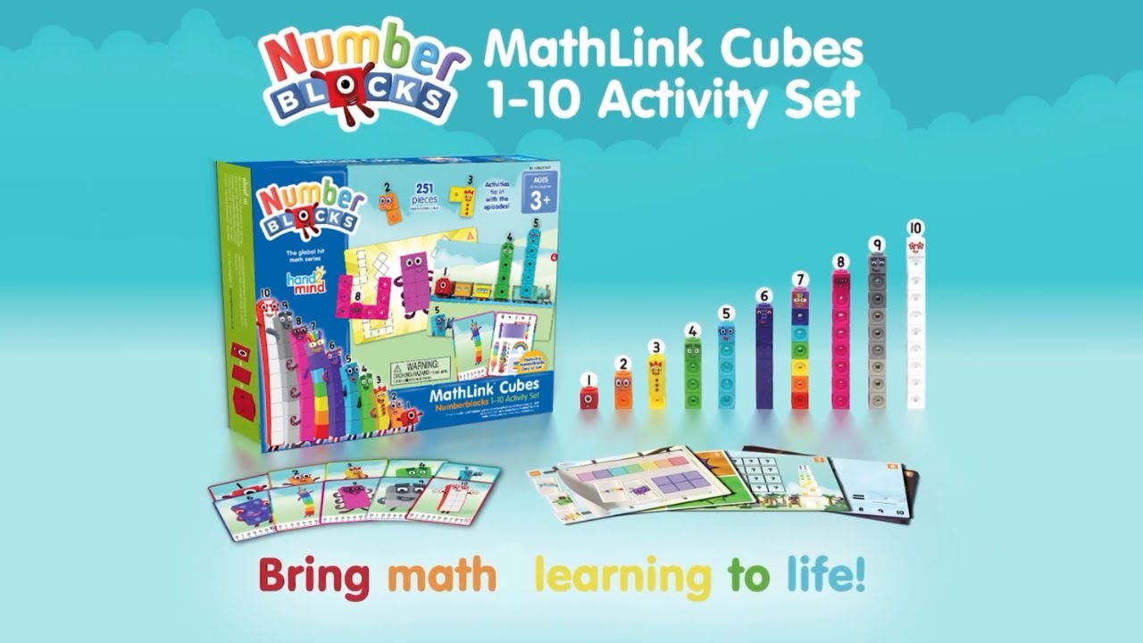 hand2mind MathLink Cubes Numberblocks 1-10, 30 Preschool Learning  Activities, Building Blocks for Toddlers 3-5, Counting and Linking Cubes,  Math