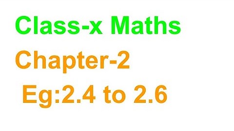 TN X-Maths Chapter-2 NUMBERS AND SEQUENCES Eg: 2.4 to 2.6