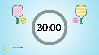 Pickleball Upbeat Fun Cute – 30 Minute Countdown Timer | Energetic Classroom Timer