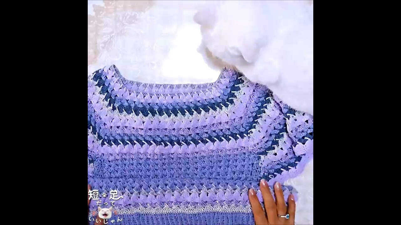 百均のコットン毛糸でサマーニット #かぎ針編み #ハンドメイド #手作り