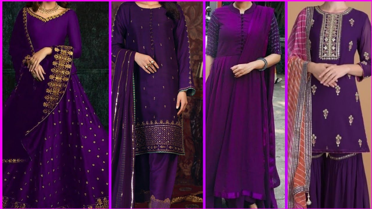 Buy Purple Tie and Dye Georgette Lehariya Anarkali Kurta with Cotton Pants  and Dupatta - Set of 3 | AS-GPN18/ASRU4 | The loom
