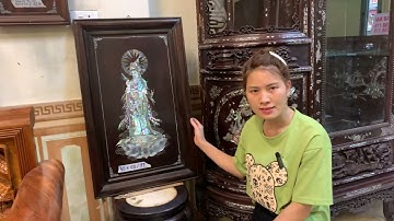 siêu phẩm tủ chùa bầu cẩn ốc,tranh quan âm,tranh vinh quy khảm ốc,bàn kỷ tứ linh,đĩa cẩn ốc đỏ lửa..