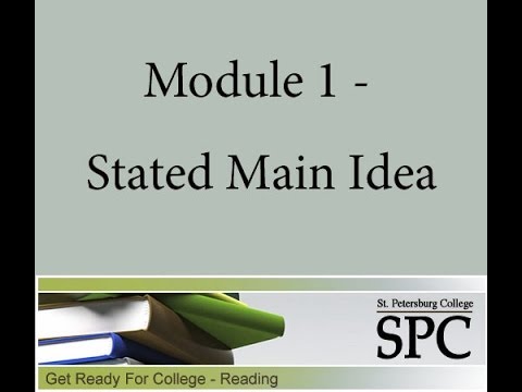Module 1 - Stated Main Idea