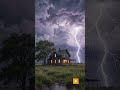 Lightning Storm Over Rural Farmhouse