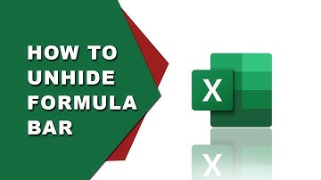 How to unhide the formula bar in excel
