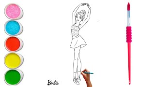 Dress Up Barbie and Barbie Characters Coloring with Sticker Book | painting and drawing for kids |