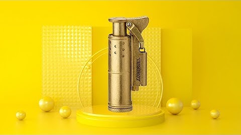 Bật lửa xăng đá cối cổ đồng nguyên khối gió thổi không tắt Lubinski SK23