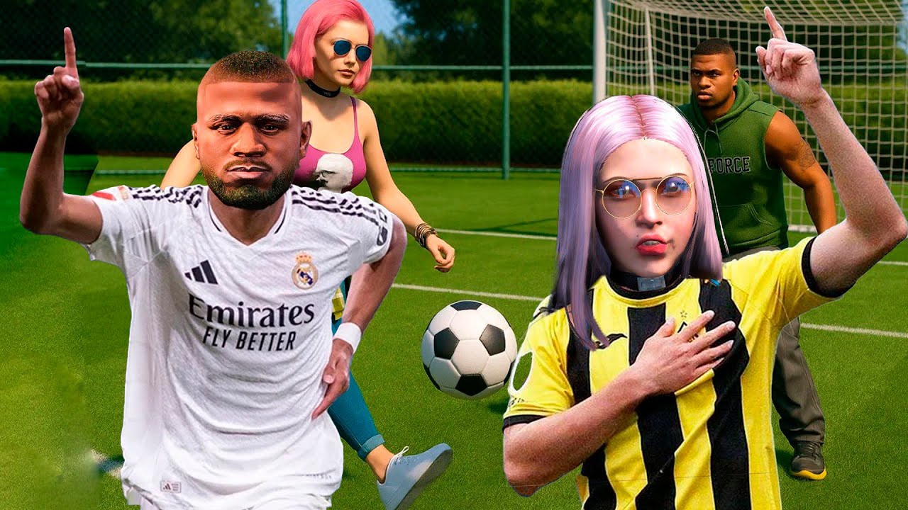 Джонни мен Жасмин Қайрат пен Реал болып футбол ойнады (GTA5)