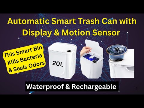 20L Automatic Smart Trash Can – Waterproof, Rechargeable & Odor-Free | This Smart Bin Kills Bacteria