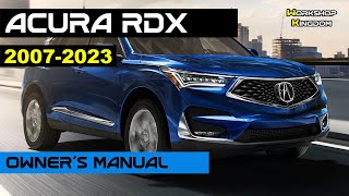 ACURA RDX (2007-2023) Owner's User Maintenance Manual - English - PDF Download 2008 Acura Rdx Service Manual